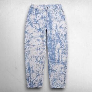 Rachel Comey Buckle Back Baggy Jeans Pants Tie Dye Women 2 Blue White Marbled